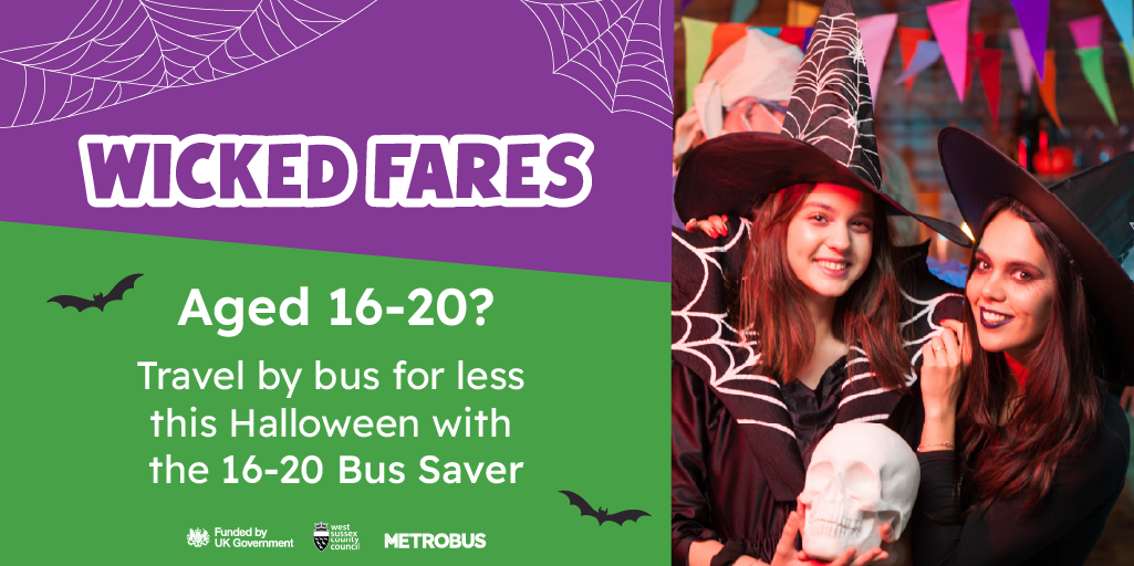 two young women in witch costumes with the words wicked fares overlaid