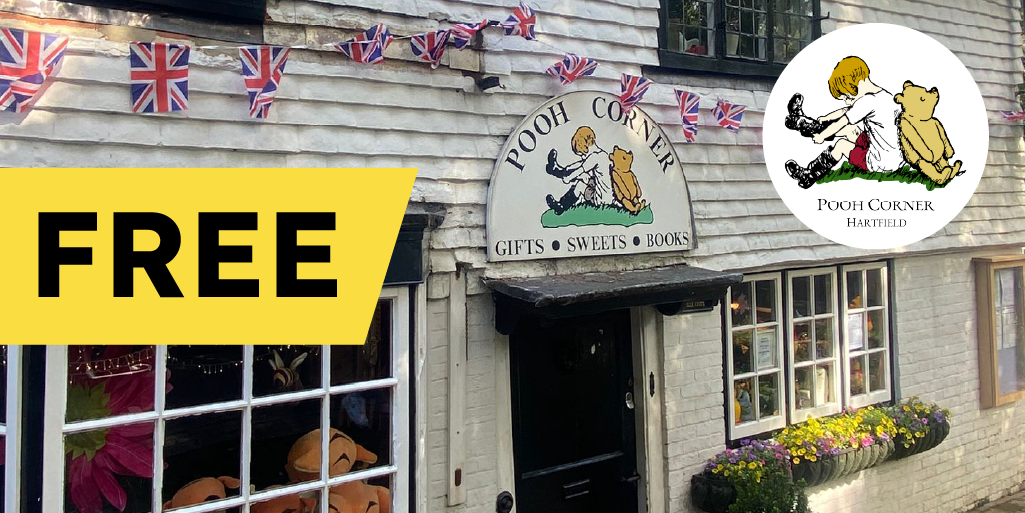 exterior of pooh corner visitor centre with logo overlaid