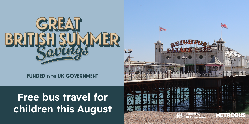 image of brighton pier overlaid with the great british summer savings logo