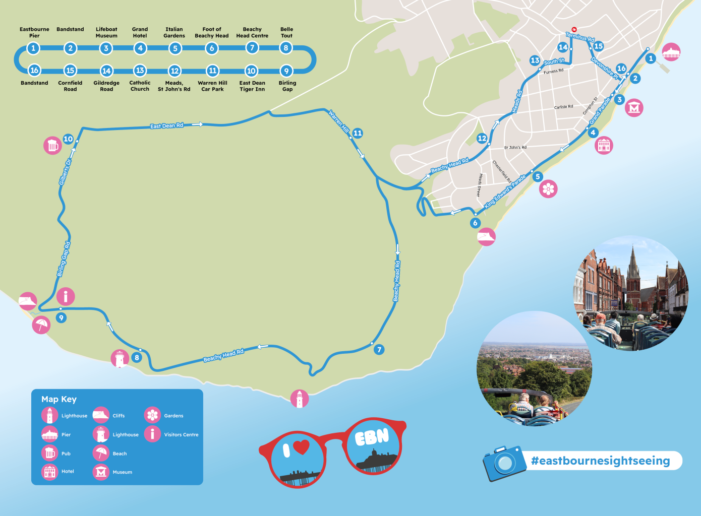 map of the sightseeing route